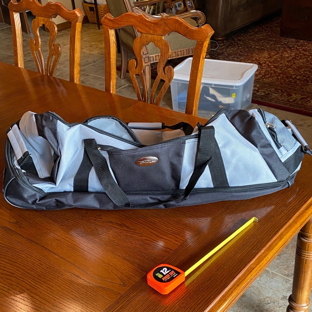 Black and Gray Sports Duffel Bag